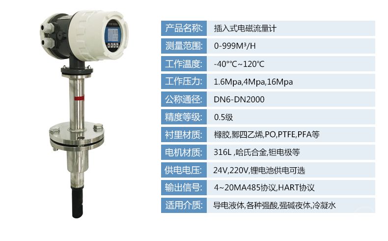 插入式电磁流量计型号